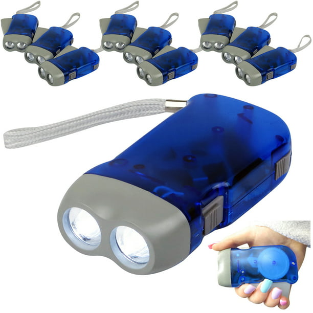 4Pack Hand Crank LED Flashlight No-battery Required Flashlight Squeeze Powered 